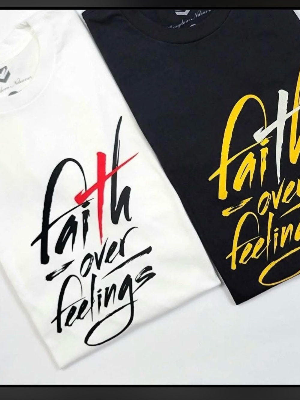 Faith Over Feelings Graphic Tee - White